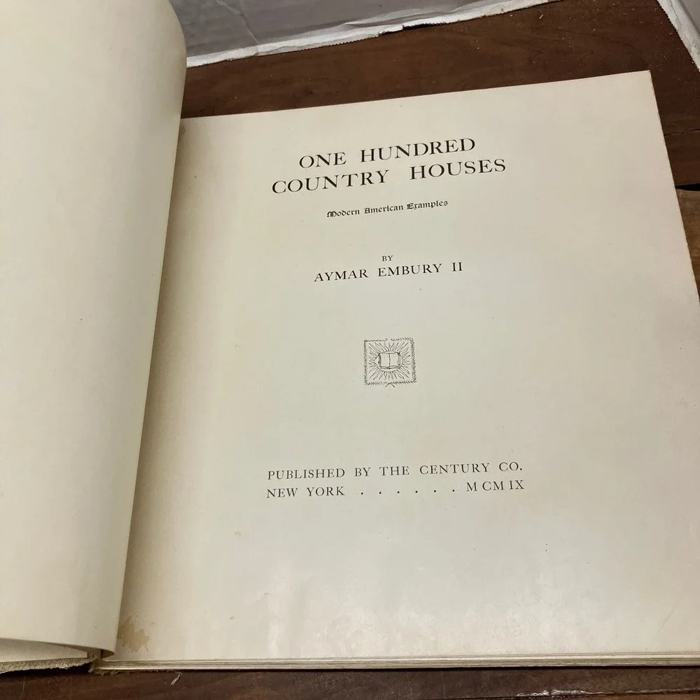 One Hundred Country Houses Aymar Embury II 1909 First Ed Architecture Design